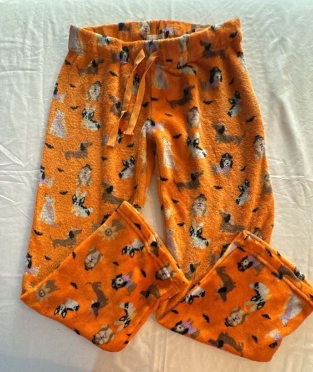 Daydream Women's Orange Plush Halloween Costume Dogs Pajama Pants